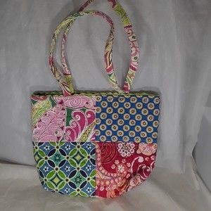 VERA BRADLEY LIL' PATCHWORK TOTE  BAG 4 RETIRED PATTERNS MAGNET SNAP  8" MINI